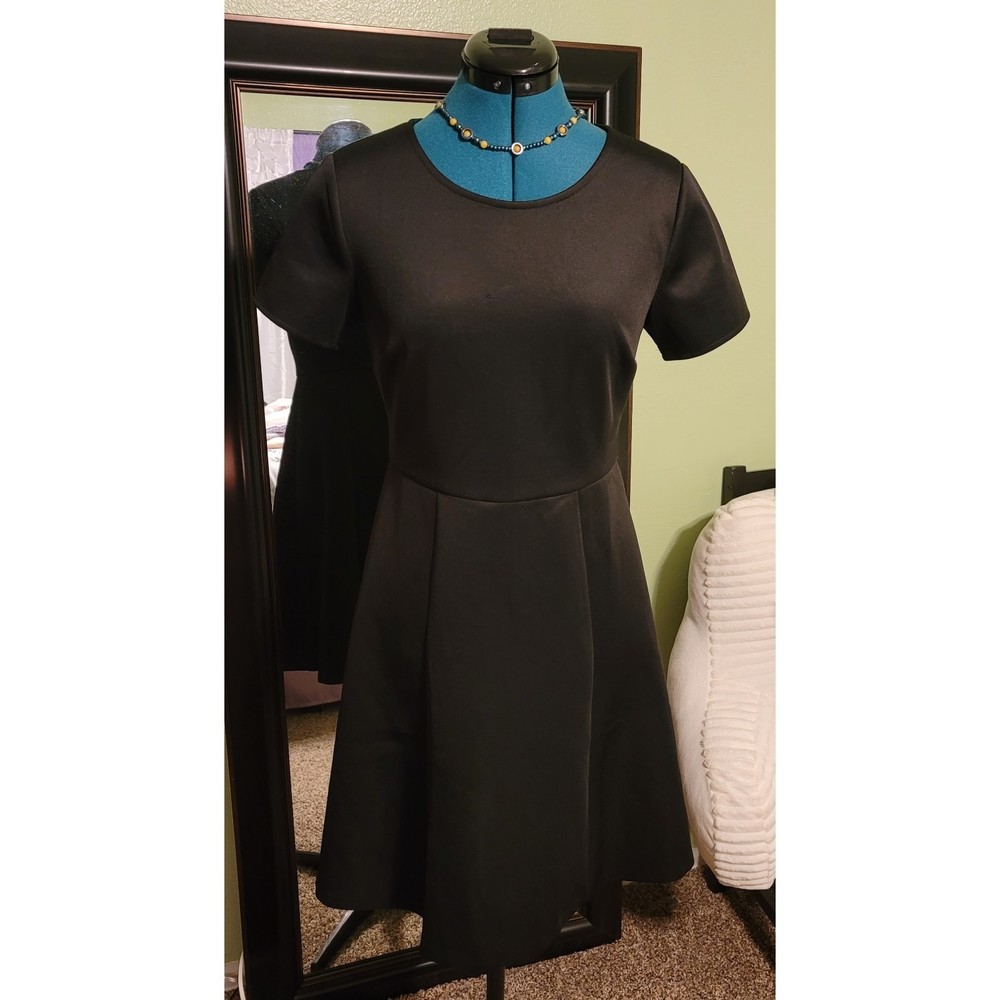 Philosophy black lined dress heavyweight, fit and flare women's small, NEW!!